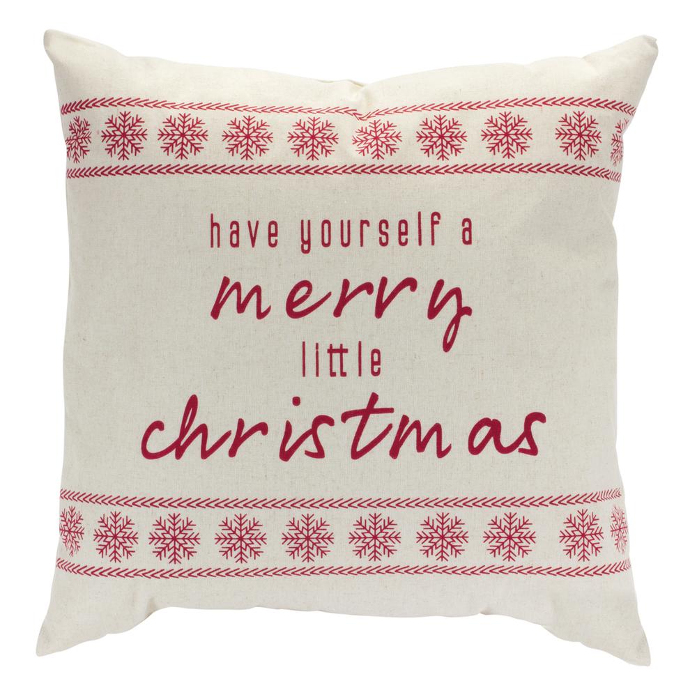 Merry Christmas Pillow 17"SQ Polyester. Picture 1