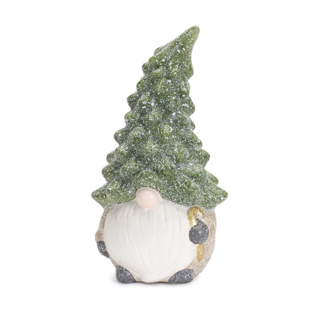 Gnome w/Tree Hat (Set of 2) 7"H Terra Cotta. Picture 1