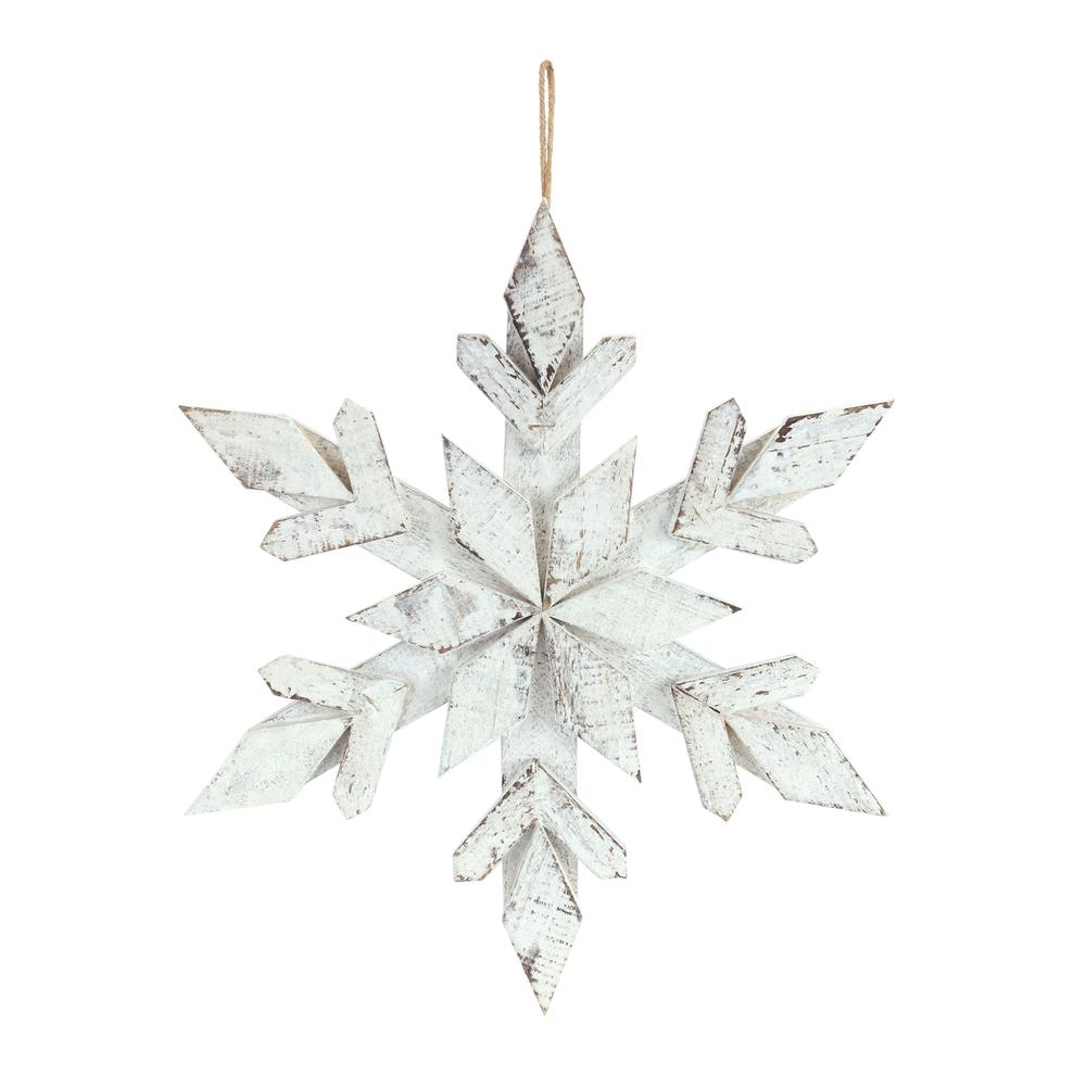 Snowflake Ornament (Set of 6) 14"H Wood. Picture 1