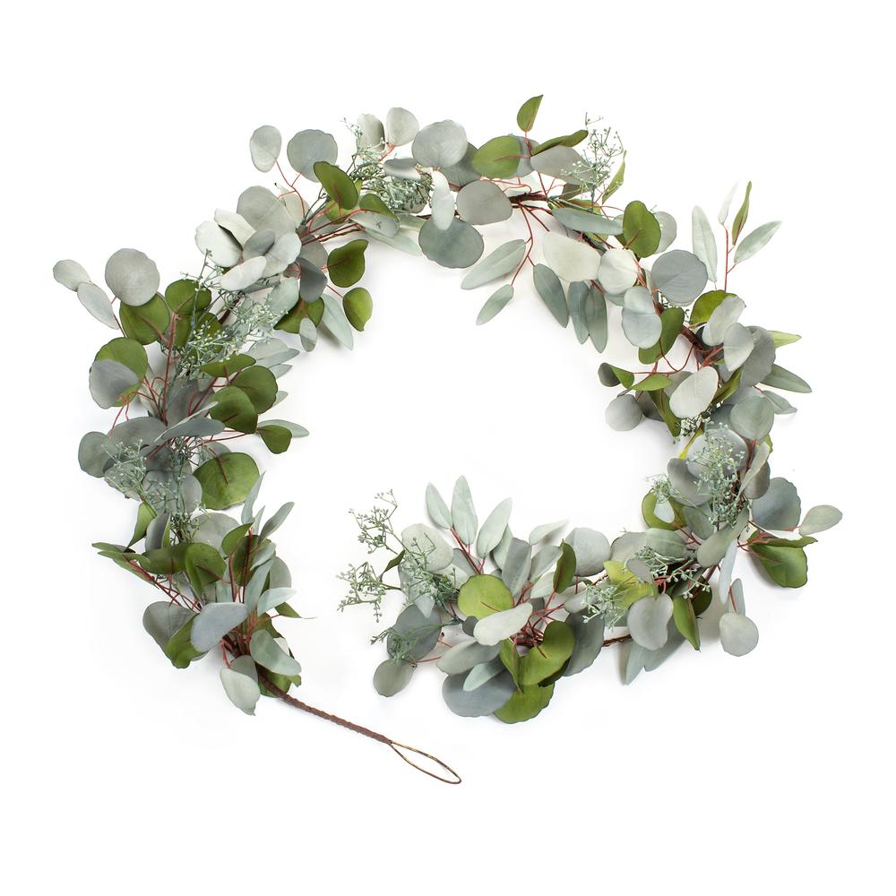 Eucalyptus Garland (Set of 2) 6'L Fabric. Picture 1