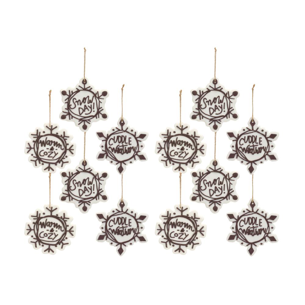 Snowflake Ornament (Set of 12) 4.25"H, 4.5"H, 5"H Plastic. Picture 3