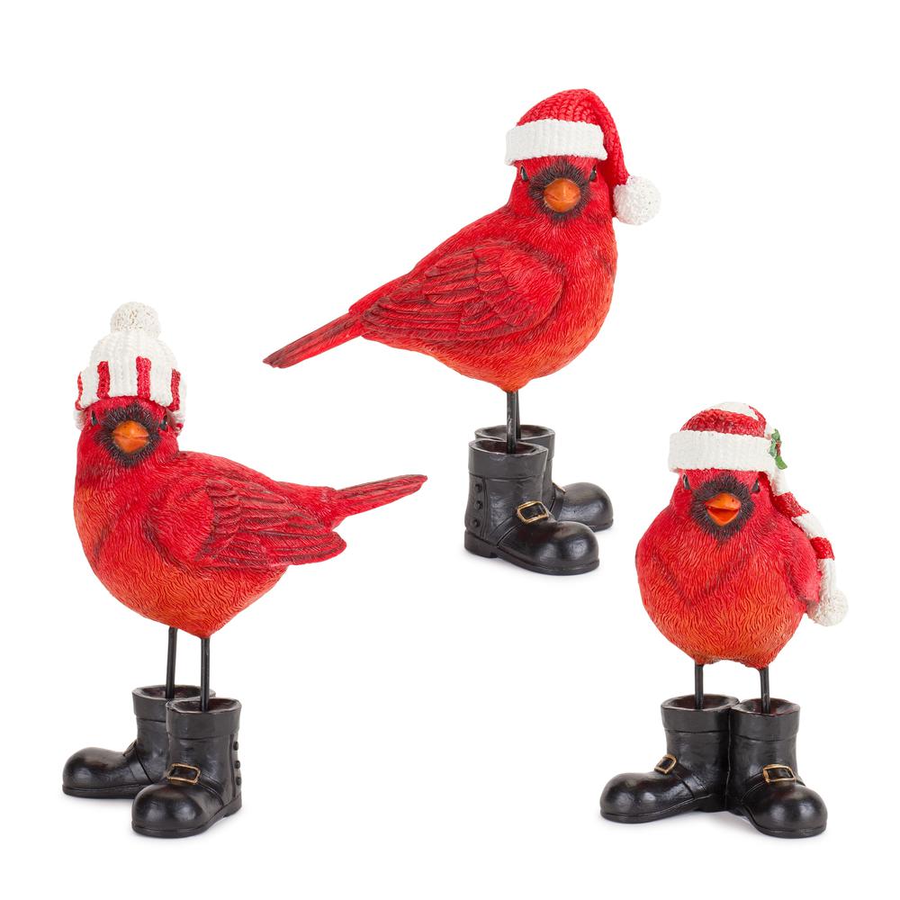 Cardinal (Set of 3) 5.5"H, 6"H, 6.5"H Resin. Picture 1