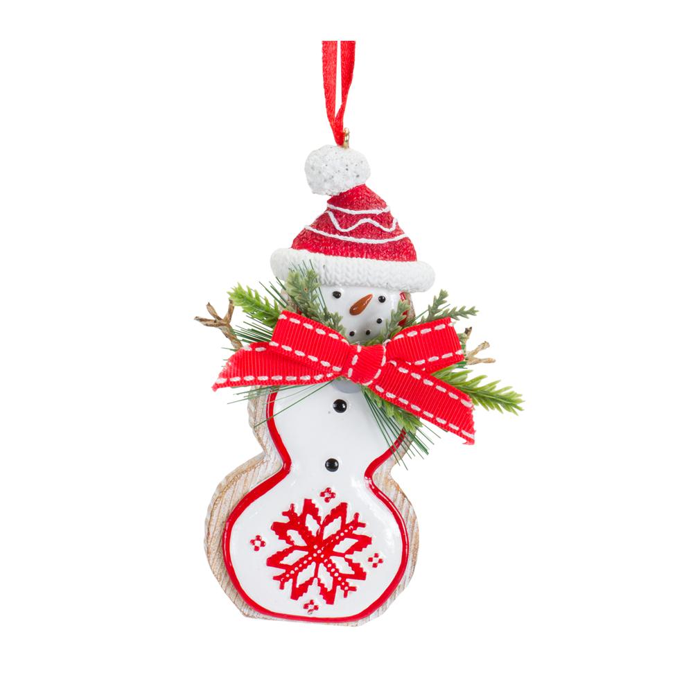 Snowman/Tree/Deer Ornament (Set of 6) 4.25"H, 4.25"H 5.25"H Resin. Picture 3