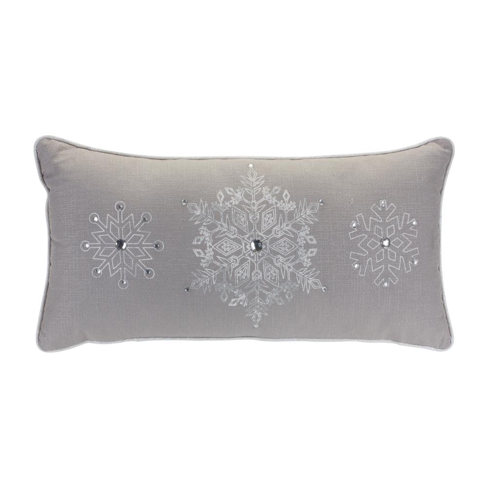 Snowflake Pillow (Set of 2) 17"SQ, 19"L x 9"H Polyester. Picture 4
