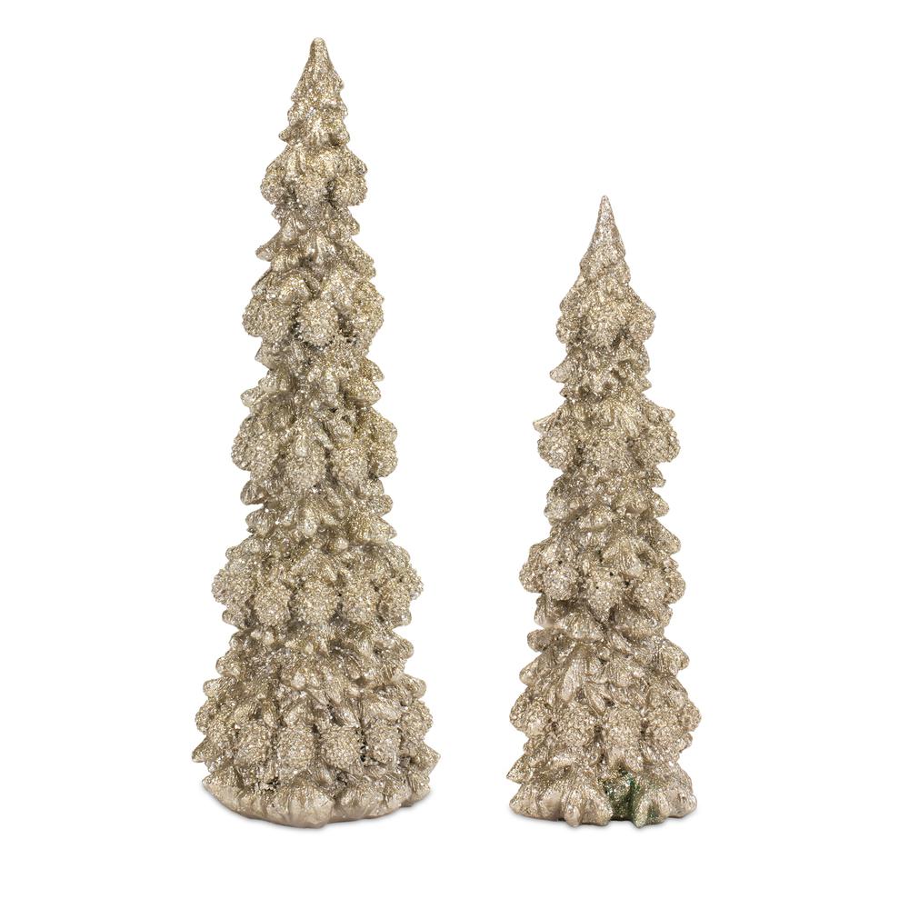 Tree (Set of 4) 9.25"H, 11.5"H Resin. Picture 1
