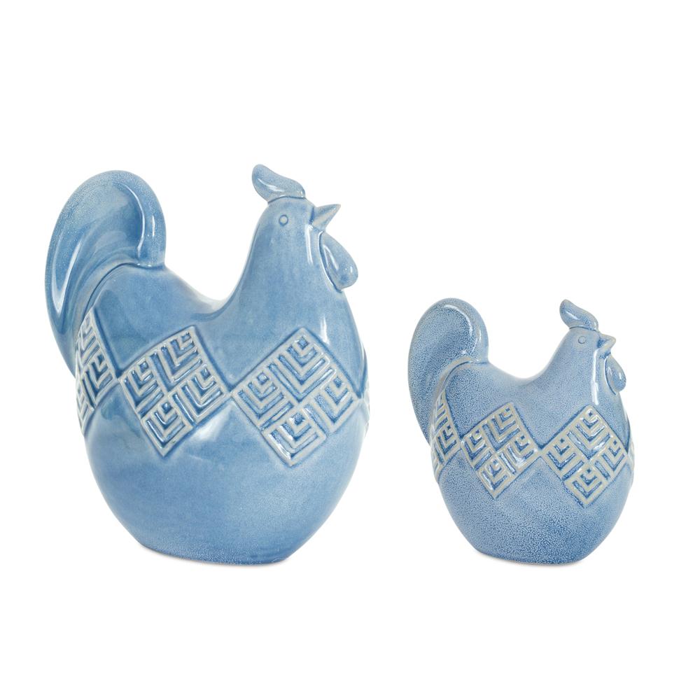 Chicken (Set of 2) 5.75"H, 8.25"H Ceramic. Picture 2