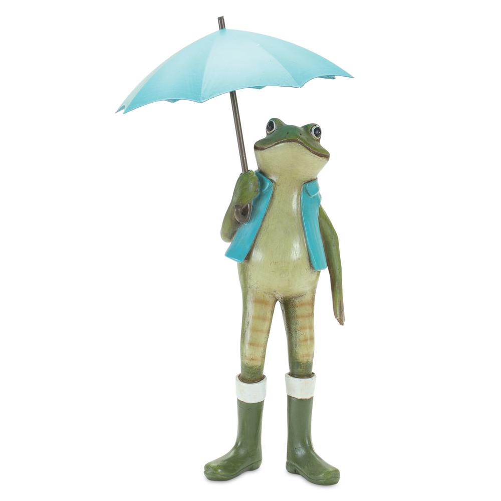 Frog w/Umbrella (Set of 2) 11"H Resin. Picture 3