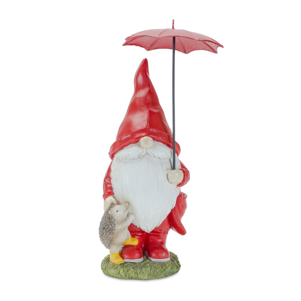Gnome w/Umbrella (Set of 4) 6.5"H, 8.5"H Resin. Picture 4
