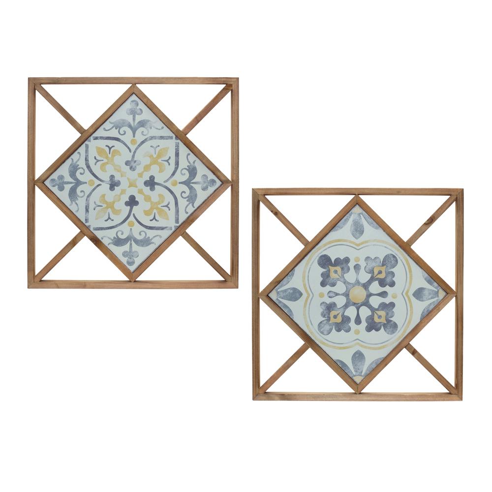 Wall Tile (Set of 2) 14.25"SQ MDF/Metal. Picture 2