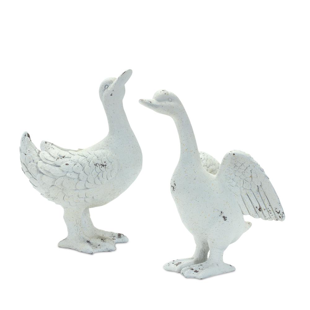 Duck Figurine (Set of 2) Grey Polyresin. Picture 2