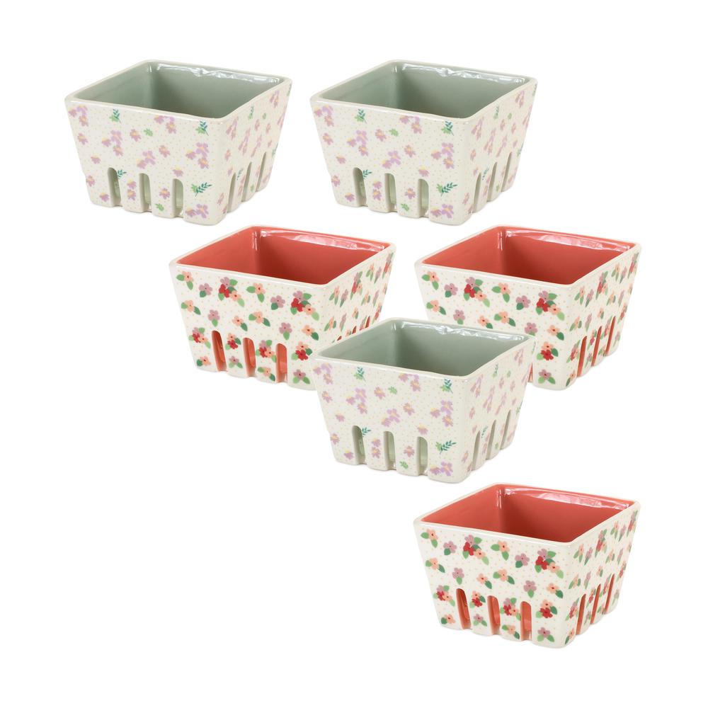 Berry Container (Set of 6) 4.25"L x 3"H Ceramic. Picture 2