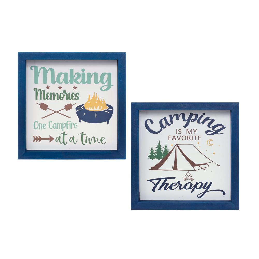 Camping Sign (Set of 4) 10"SQ MDF. Picture 1
