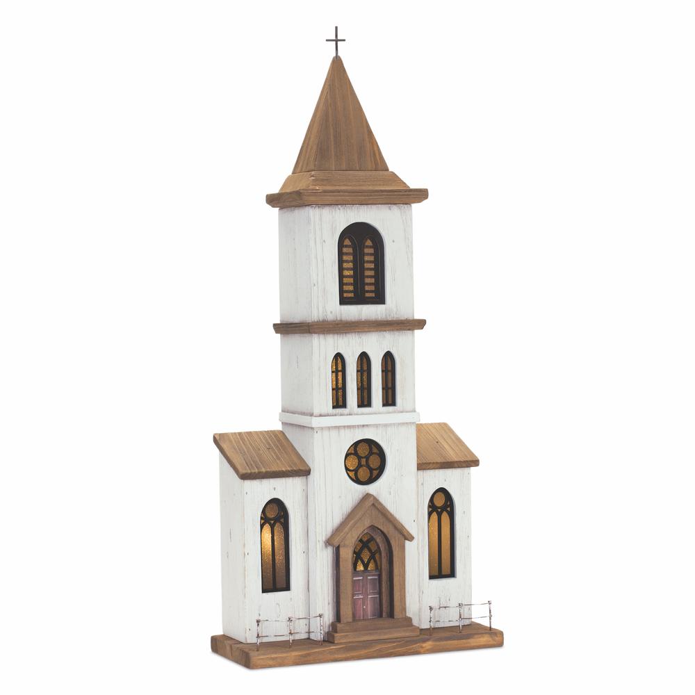 Church 11"L x 25.25"H Wood/Iron UL/USB Plug Included. Picture 1