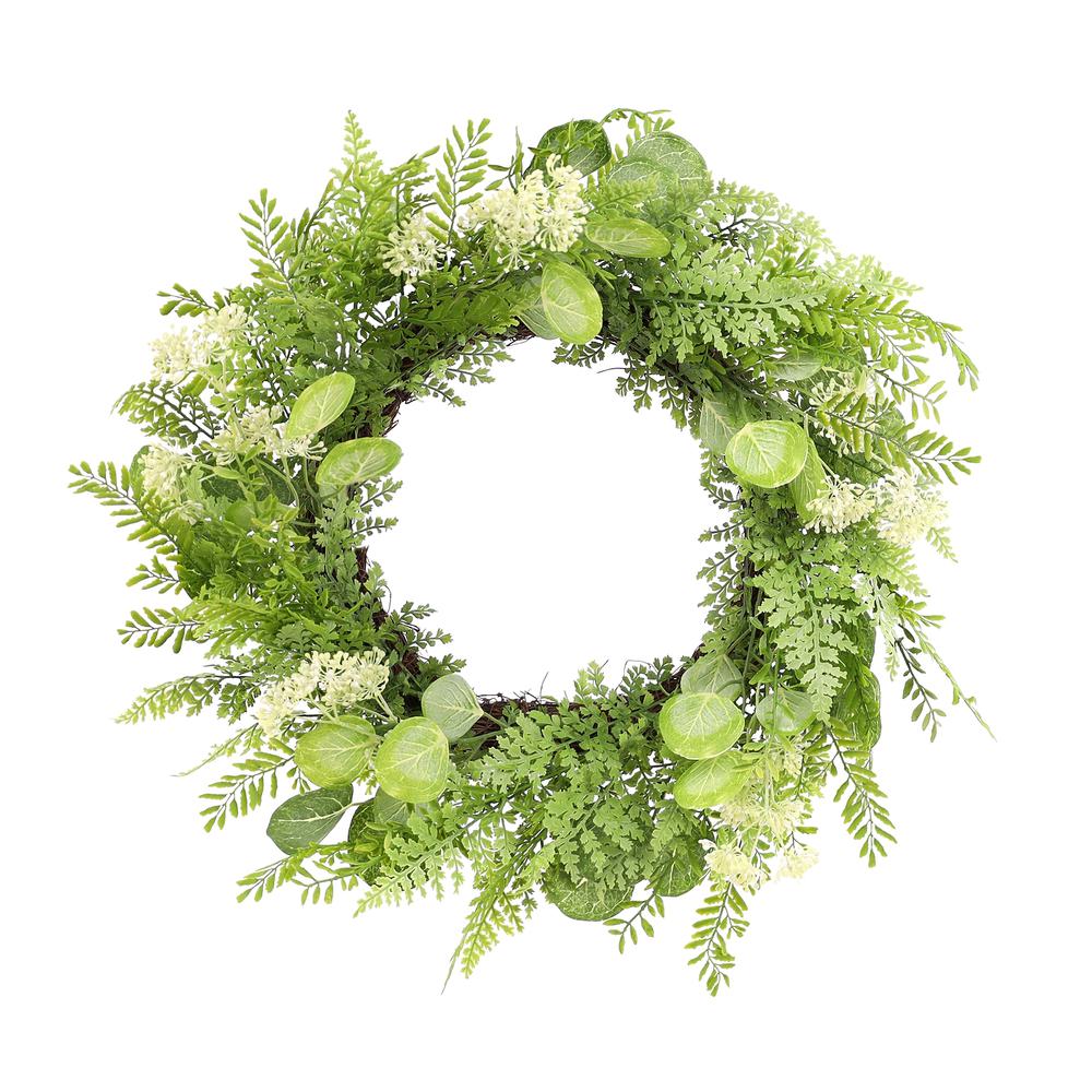 Mixed Foliage Wreath 27.5"D Polyester. Picture 1