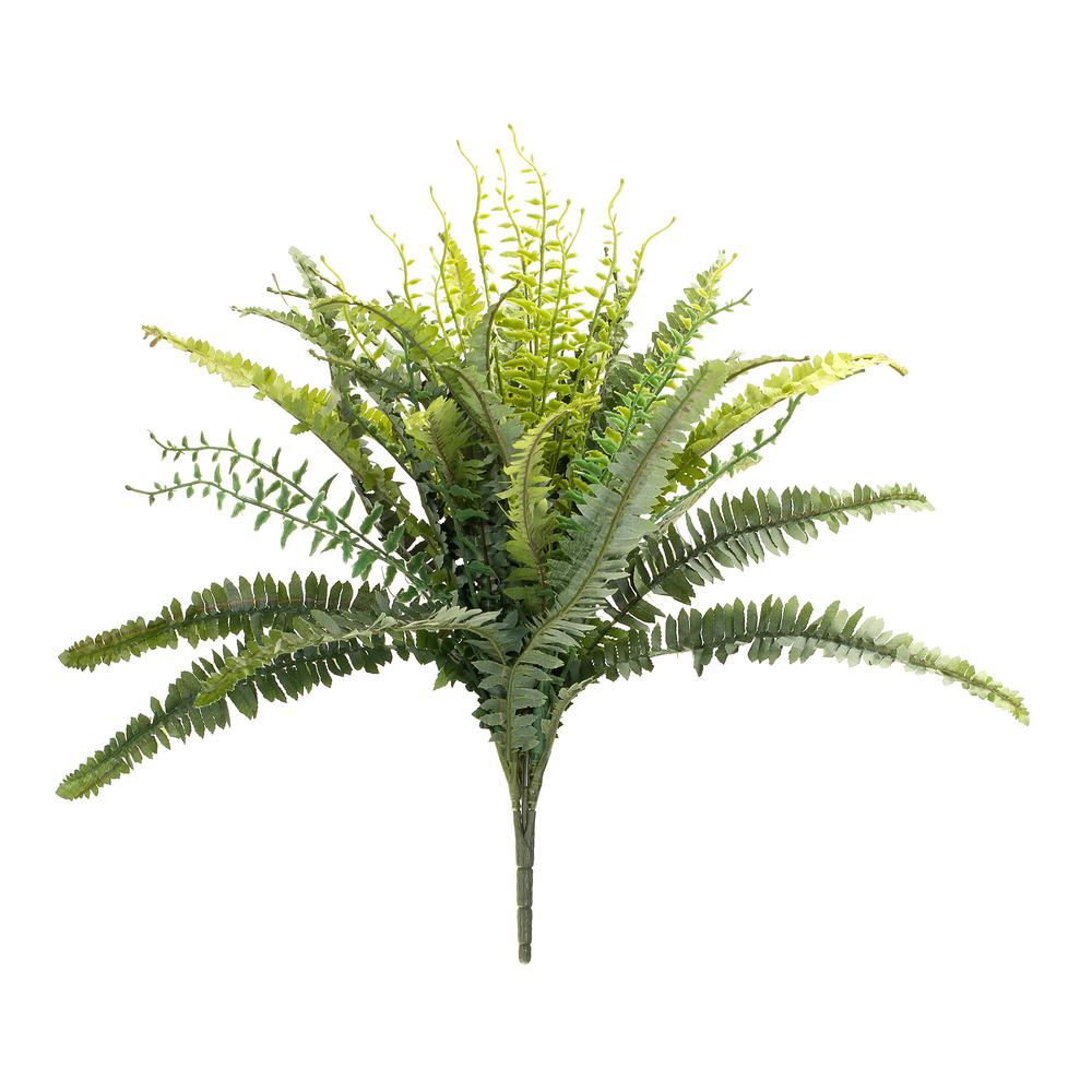 Mixed Fern Bush (Set of 2) 22"H Polyester. Picture 1