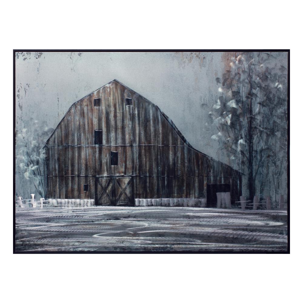 Framed Barn Print 31.5"L x 23.75"H Metal. Picture 1