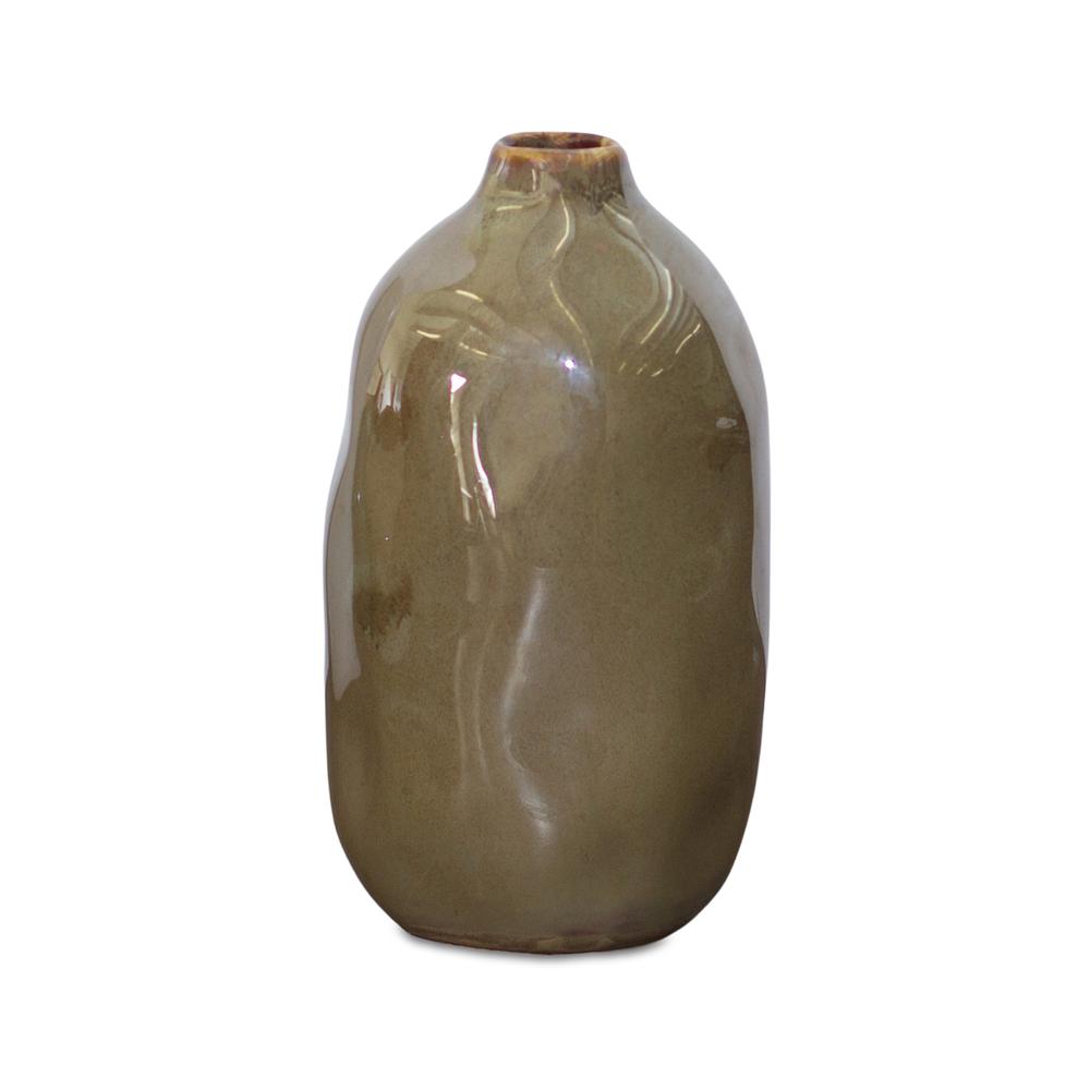 Ceramic Vase (Set of 12) Brown Ceramic, 85539DS. Picture 1