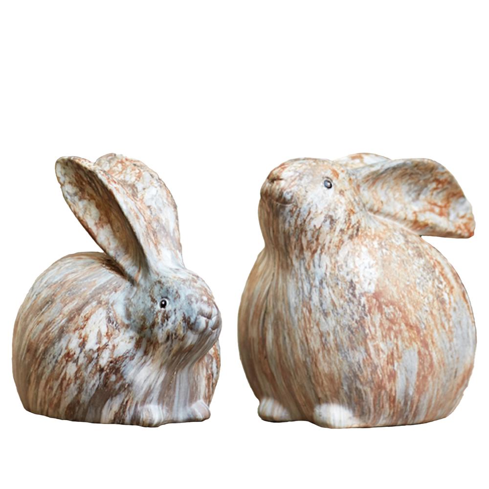 Rabbit (Set of 2) 6"H Resin. Picture 1