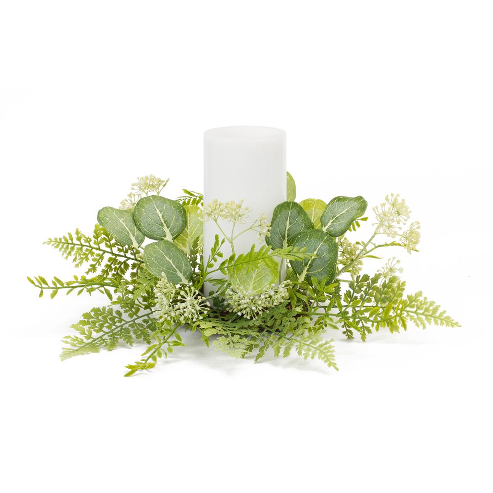 Foliage Candle Ring (Set of 4) 18"D Polyester (Fits a 6" Candle). Picture 1