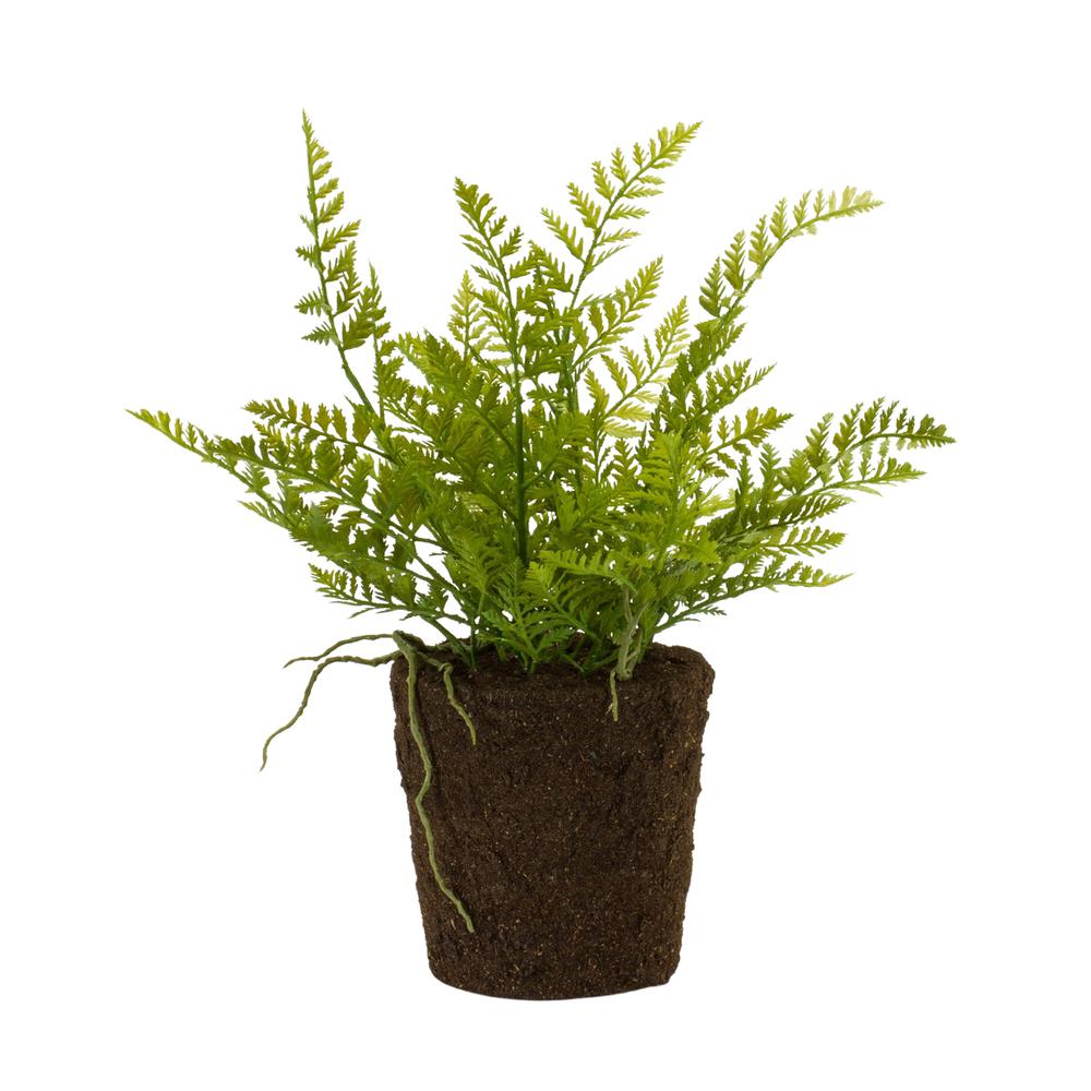 Potted Fern Bush (Set of 2) 15"H Plastic. Picture 1