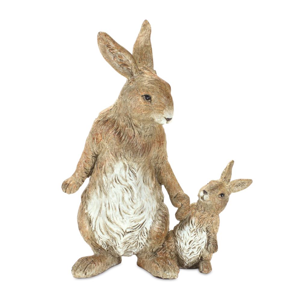 Rabbit with Bunny (Set of 2) 5"L x 7"H Resin. Picture 1