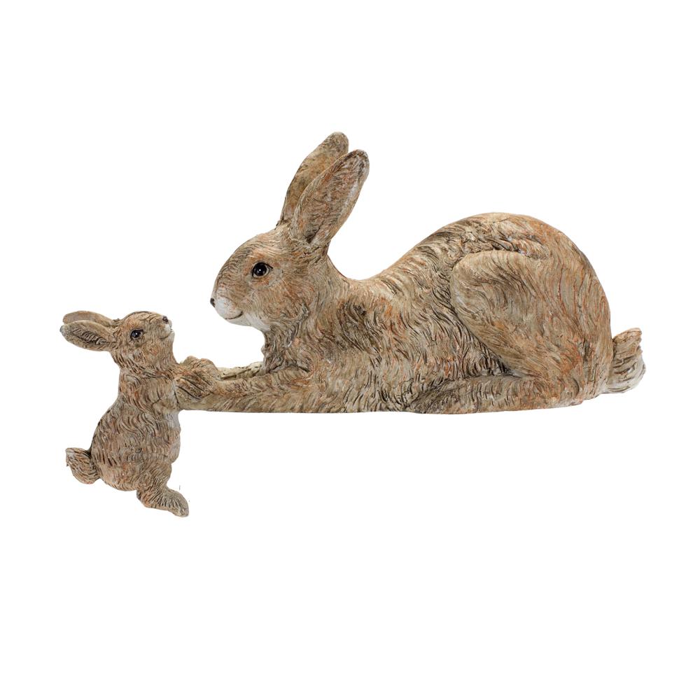 Rabbit with Bunny (Set of 2) 8.75"L x 4"H Resin. Picture 1