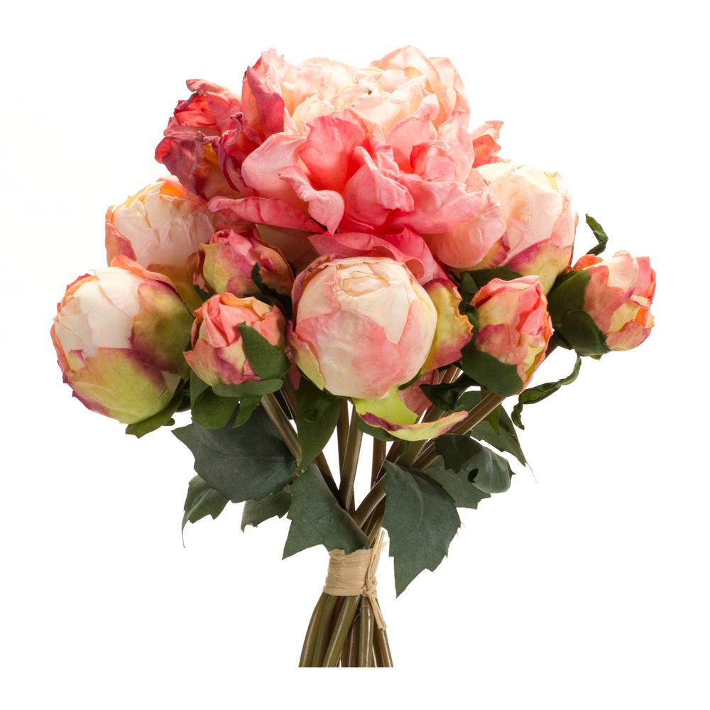 Peony Bouquet (Set of 6) 16"H Polyester. Picture 1