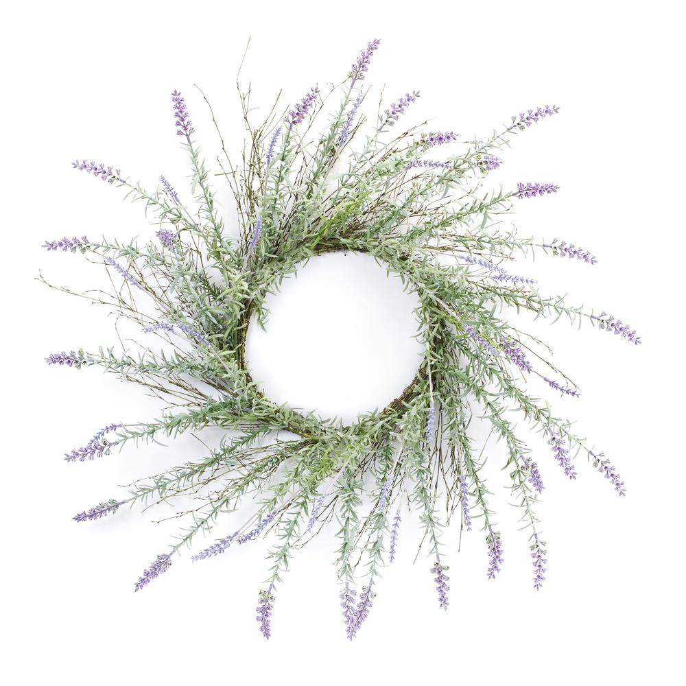 Lavender Wreath 28"D Plastic. Picture 1