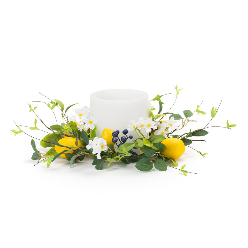 Lemon Candle Ring (Set of 4) 19"D Polyester (Fits a 6" Candle). Picture 1