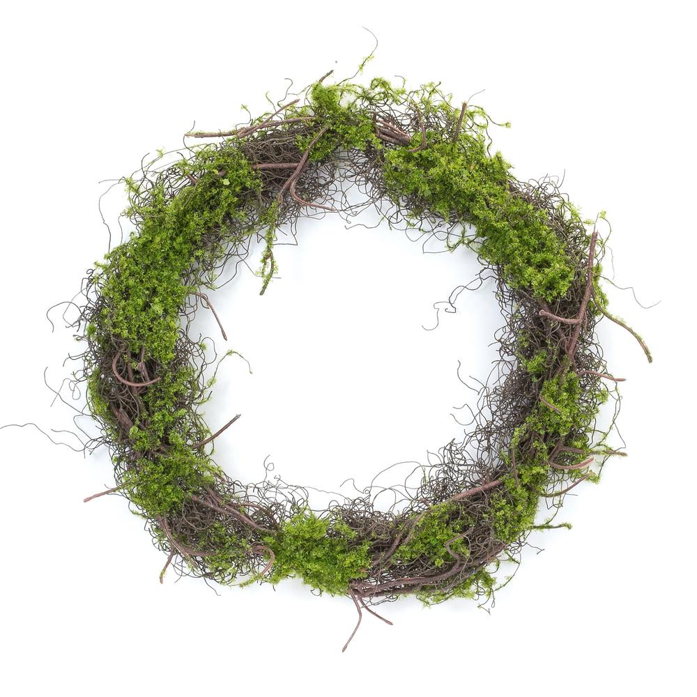 Moss Wreath (Set of 4) 17.5"D Plastic. Picture 1