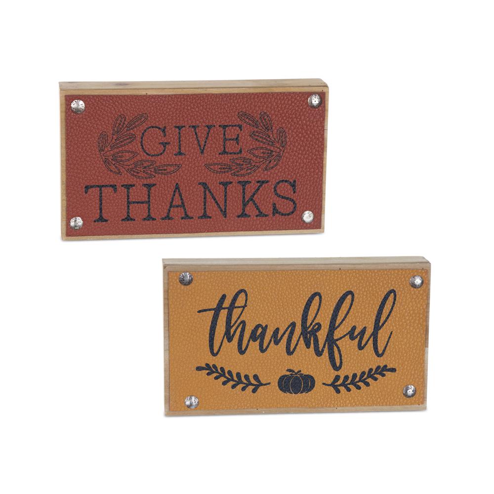 Thankful Sign (Set of 6) 7"L x 4"H MDF. Picture 1
