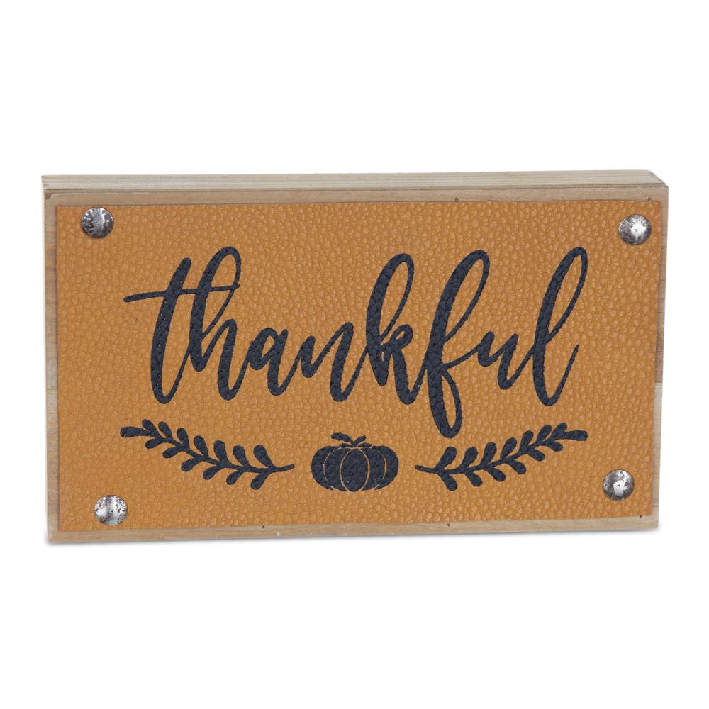Thankful Sign (Set of 6) 7"L x 4"H MDF. Picture 3