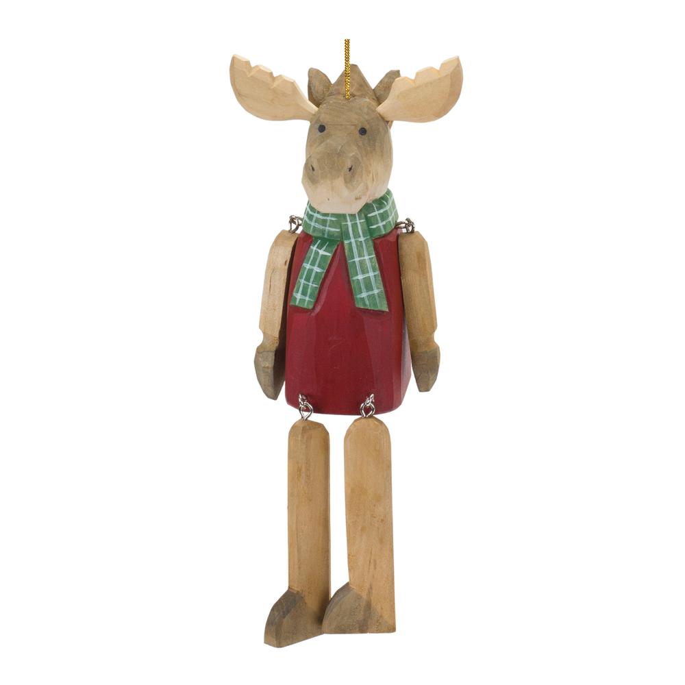 Moose Ornament (Set of 6) 9"H Wood. Picture 1