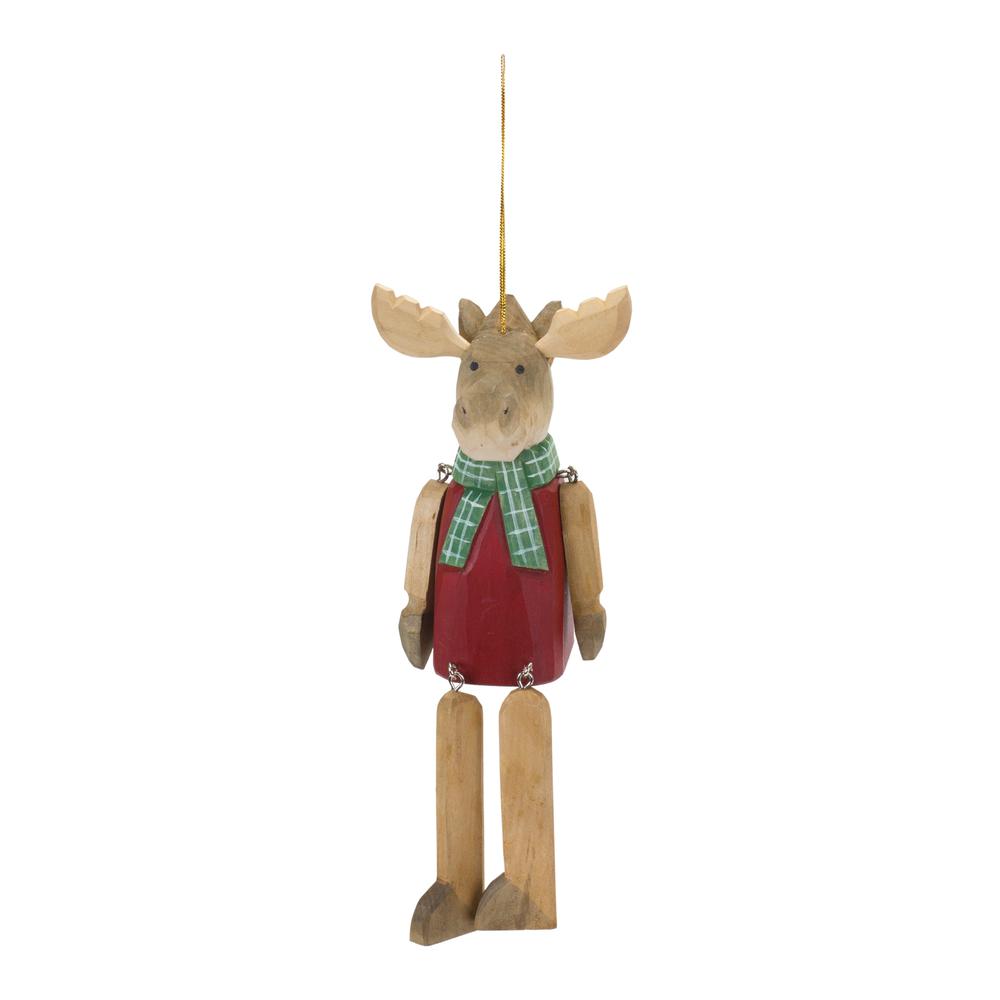 Moose Ornament (Set of 6) 9"H Wood. Picture 2