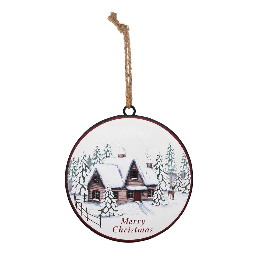 Winter Scene Disc (Set of 12) 6"D Iron. Picture 1