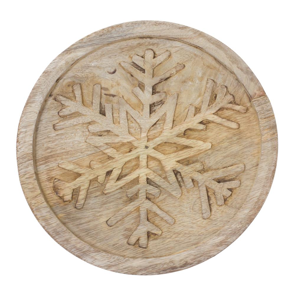 Tree and Snowflake Trivet (Set of 2) 8"D, 10"D Wood. Picture 2