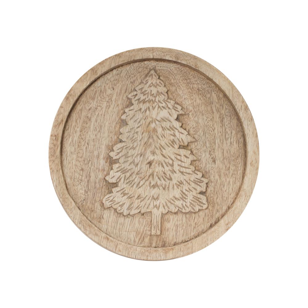 Tree and Snowflake Trivet (Set of 2) 8"D, 10"D Wood. Picture 3