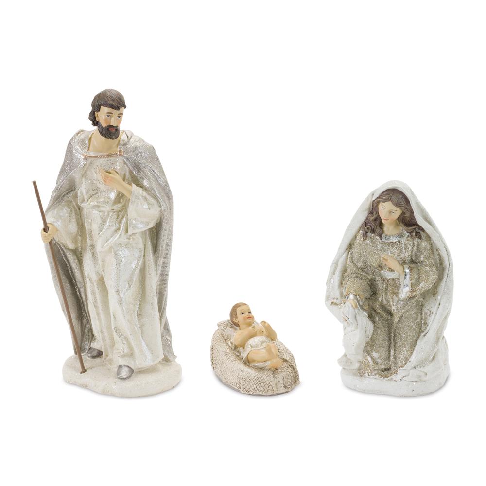 Holy Family (Set of 3) 3"H, 8"H, 11.75"H Resin. Picture 1