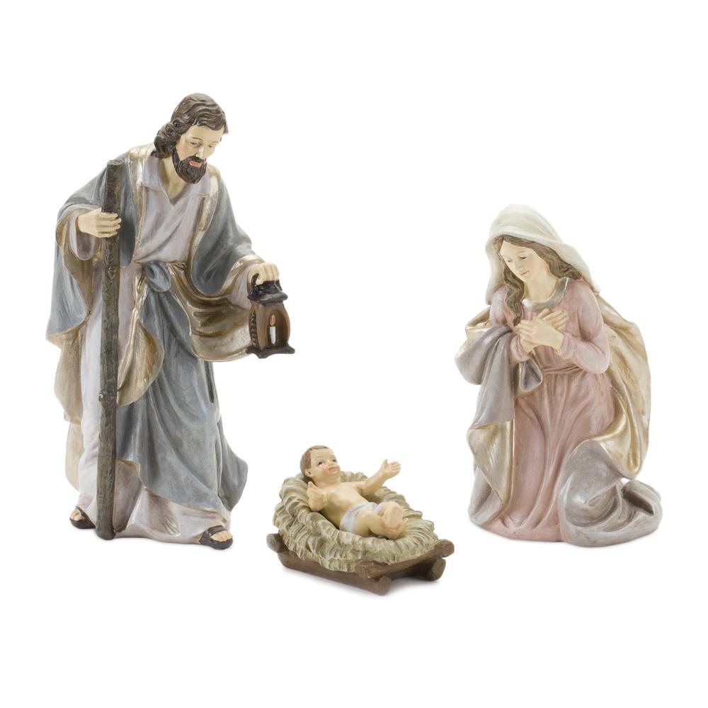 Holy Family (Set of 3) 2.5"H, 6"H, 7.75"H Resin. Picture 1