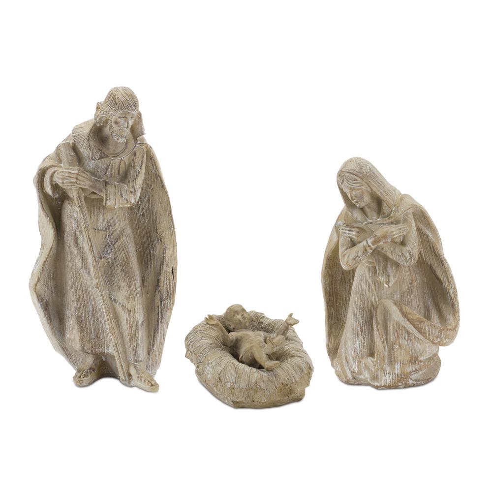 Holy Family (Set of 3) 3"H, 5.25"H, 7"H Resin. Picture 1