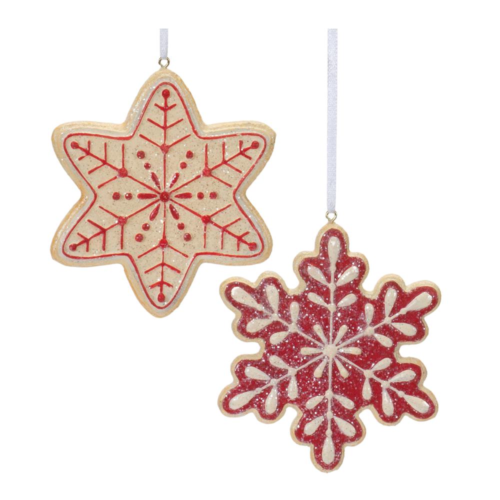 Gingerbread Snowflake Ornament (Set of 12) 4"H Resin. Picture 1