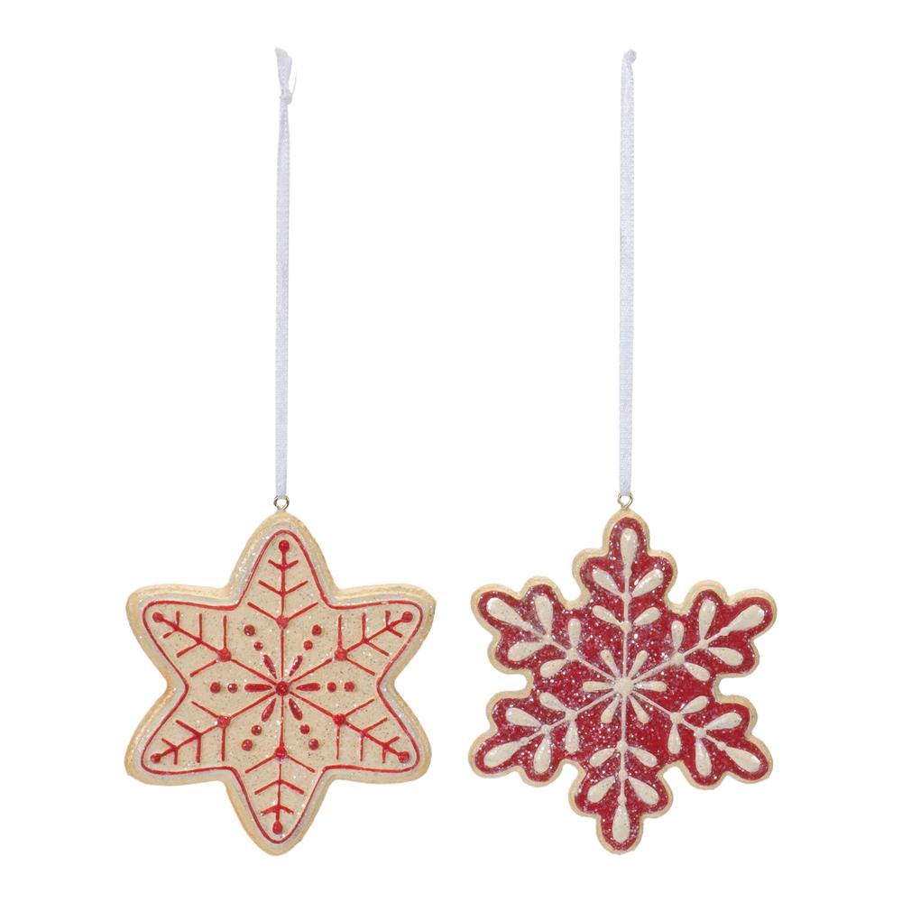 Gingerbread Snowflake Ornament (Set of 12) 4"H Resin. Picture 2