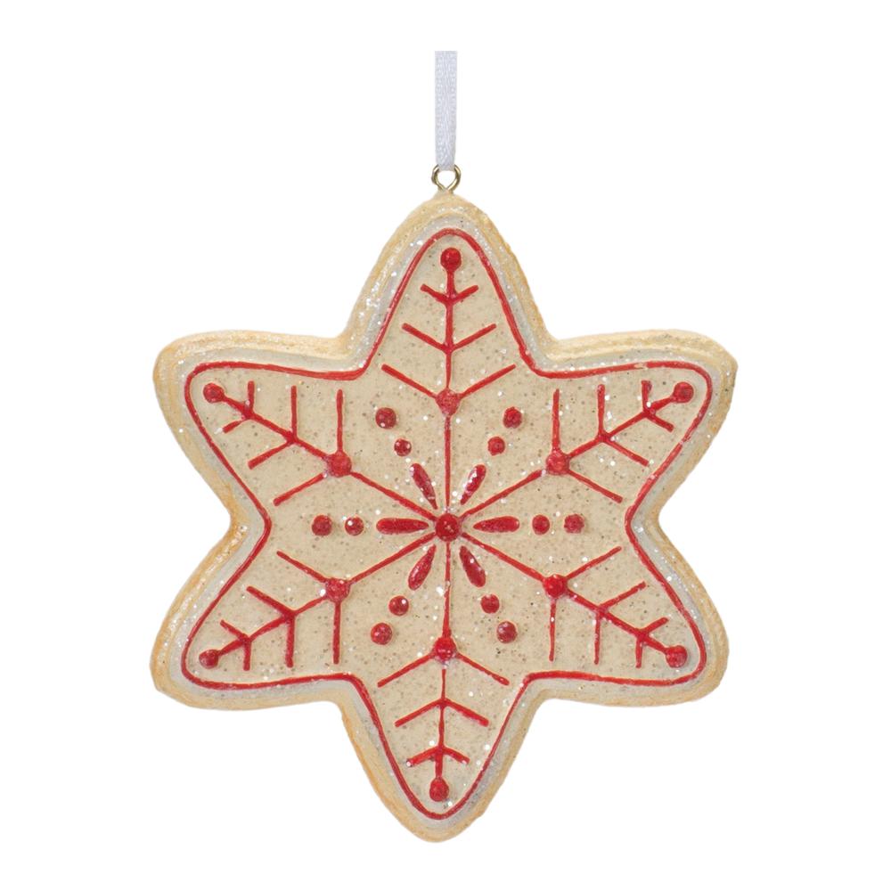 Gingerbread Snowflake Ornament (Set of 12) 4"H Resin. Picture 3