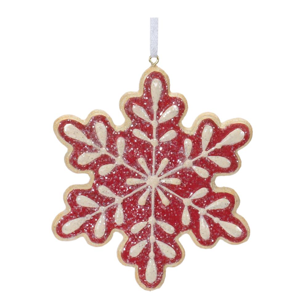 Gingerbread Snowflake Ornament (Set of 12) 4"H Resin. Picture 4