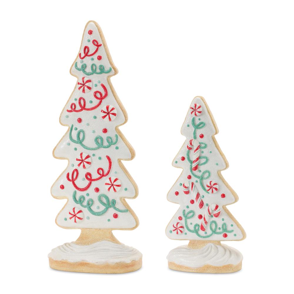 Gingerbread Tree (Set of 2) 14.5"H, 20.5"H Resin. Picture 1