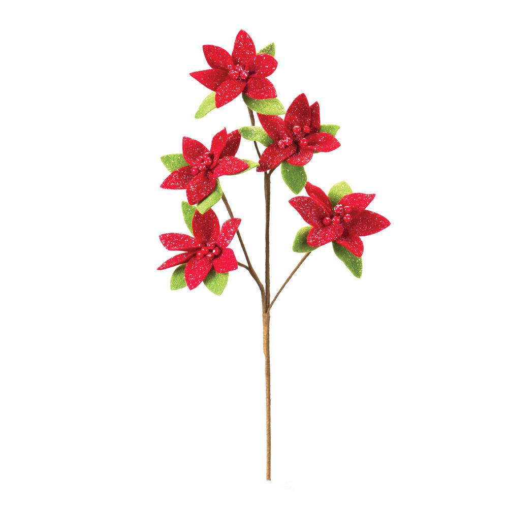Poinsettia Spray (Set of 6) 26"H Polyester. Picture 2