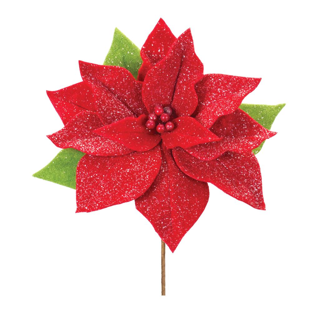 Poinsettia Stem (Set of 2) 19.75"H Polyester. Picture 1