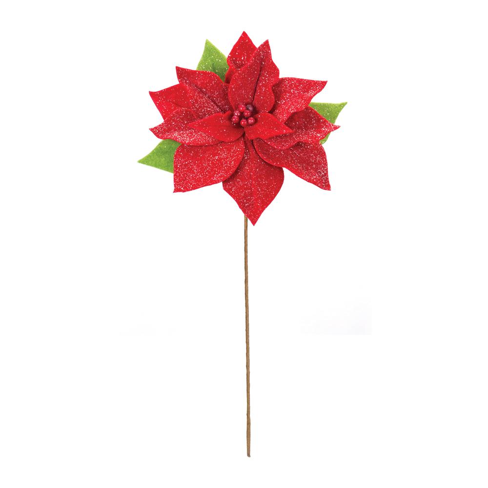 Poinsettia Stem (Set of 2) 19.75"H Polyester. Picture 2