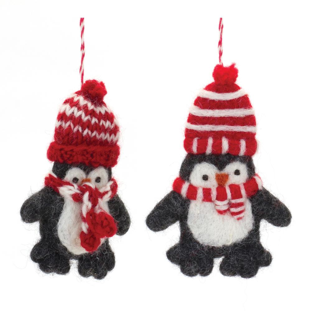 Penguin Ornament (Set of 6) 4.5"H Wool. Picture 1