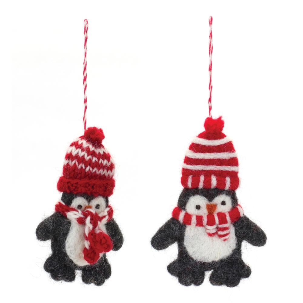 Penguin Ornament (Set of 6) 4.5"H Wool. Picture 2